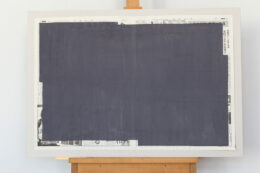 049 Japońska, z cyklu Recycled News, 2006, akwarela, 9 x 64 x 89 cm